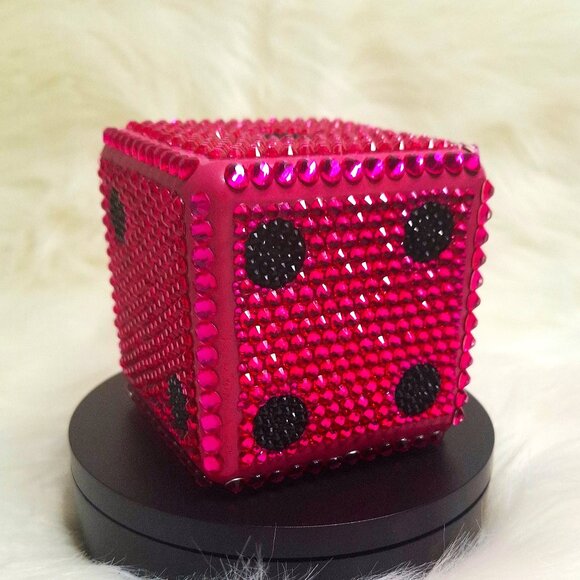 Hot Pink Bling Large Dice, Bedazzle, Desk Decor, Bunko, Unique, Fun Gift - Picture 3 of 5